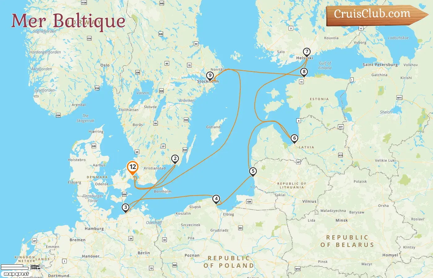 Croisière en mer Baltique depuis Copenhague à bord du navire MSC Magnifica avec des visites au Danemark, en Suède, en Allemagne, en Pologne, en Lituanie, en Lettonie, en Finlande et en Estonie pendant 12 jours