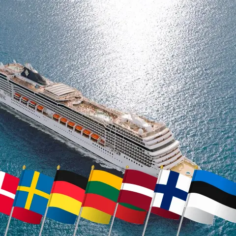 Cruise in the Baltic Sea from Copenhagen aboard MSC Magnifica ship with visits to Denmark, Sweden, Germany, Poland, Lithuania, Latvia, Finland, and Estonia for 12 days
