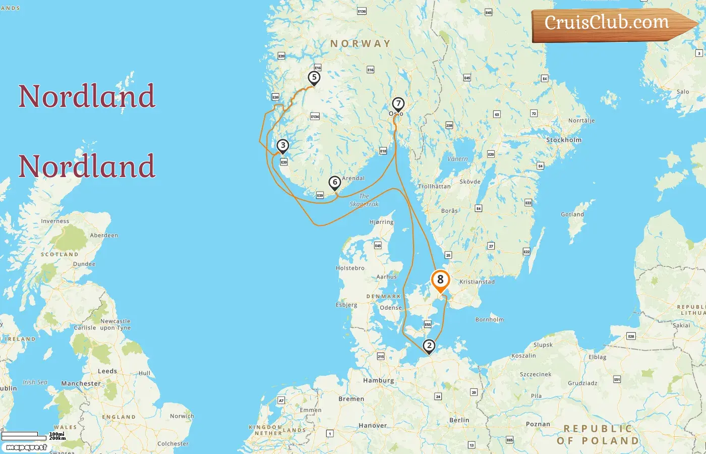 Cruzeiro pelo Norte a partir de Copenhaga a bordo do navio MSC Magnifica com visitas à Dinamarca, Alemanha e Noruega por 8 dias