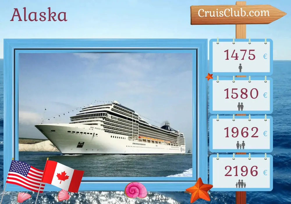 Cruise in the Alaska from Seattle aboard MSC Poesia ship with visits to USA and Canada for 8 days