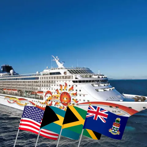 Cruise in the Panama Canal from Miami aboard Norwegian Sun ship with visits to USA, Bahamas, Colombia, Panama, Costa Rica, Jamaica, and Cayman Islands for 12 days