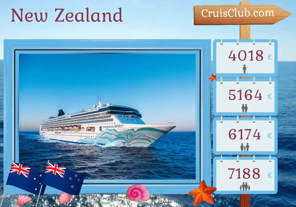 Cruise in the New Zealand from Sydney to Auckland aboard Norwegian Spirit ship with visits to Australia and New Zealand for 12 days