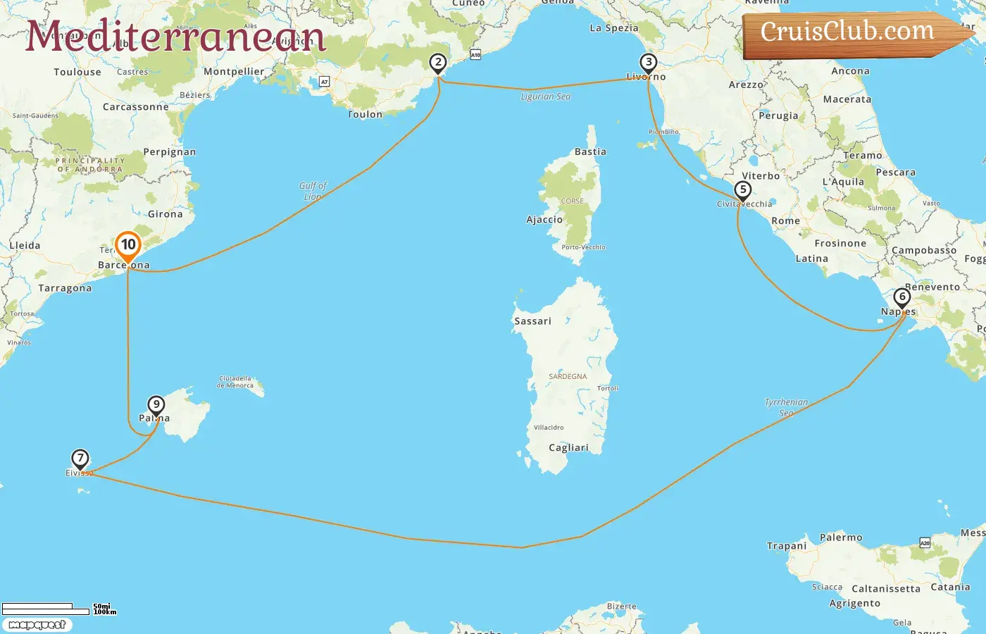Cruise in the Mediterranean from Barcelona aboard Norwegian Breakaway ship with visits to Spain, France, and Italy for 10 days