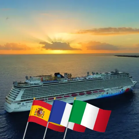 Cruise in the Mediterranean from Barcelona aboard Norwegian Breakaway ship with visits to Spain, France, and Italy for 10 days
