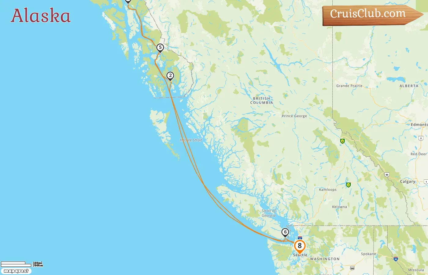 Crucero en Alaska desde Seattle a bordo del barco Oceania Riviera con visitas a Estados Unidos y Canadá durante 8 días