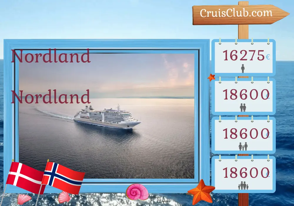 Cruzeiro no Norte a partir de Copenhaga a bordo do navio Silver Dawn com visitas à Dinamarca e Noruega por 11 dias