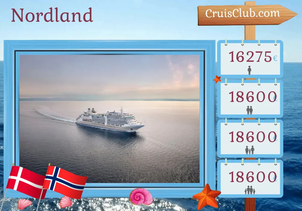 Croisière dans le Nordland depuis Copenhague à bord du navire Silver Dawn avec visites au Danemark et en Norvège pendant 11 jours