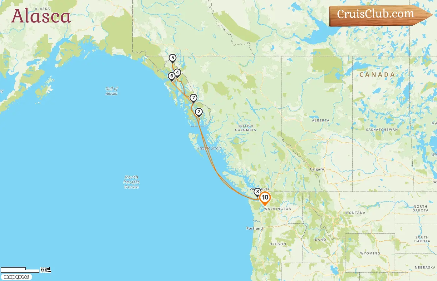 Cruzeiro no Alasca saindo de Seattle a bordo do navio Oceania Riviera com visitas aos EUA e Canadá por 10 dias