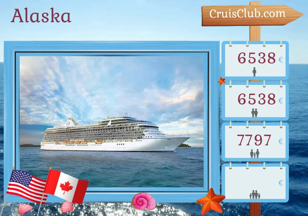 Kreuzfahrt in Alaska ab Seattle an Bord des Schiffs Oceania Riviera mit Besuchen in den USA und Kanada für 10 Tage