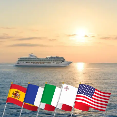 Cruise in the Transatlantic from Tarragona to Miami aboard Oceania Allura ship with visits to Spain, France, Italy, Malta, Tunisia, Morocco, Puerto Rico, and USA for 33 days