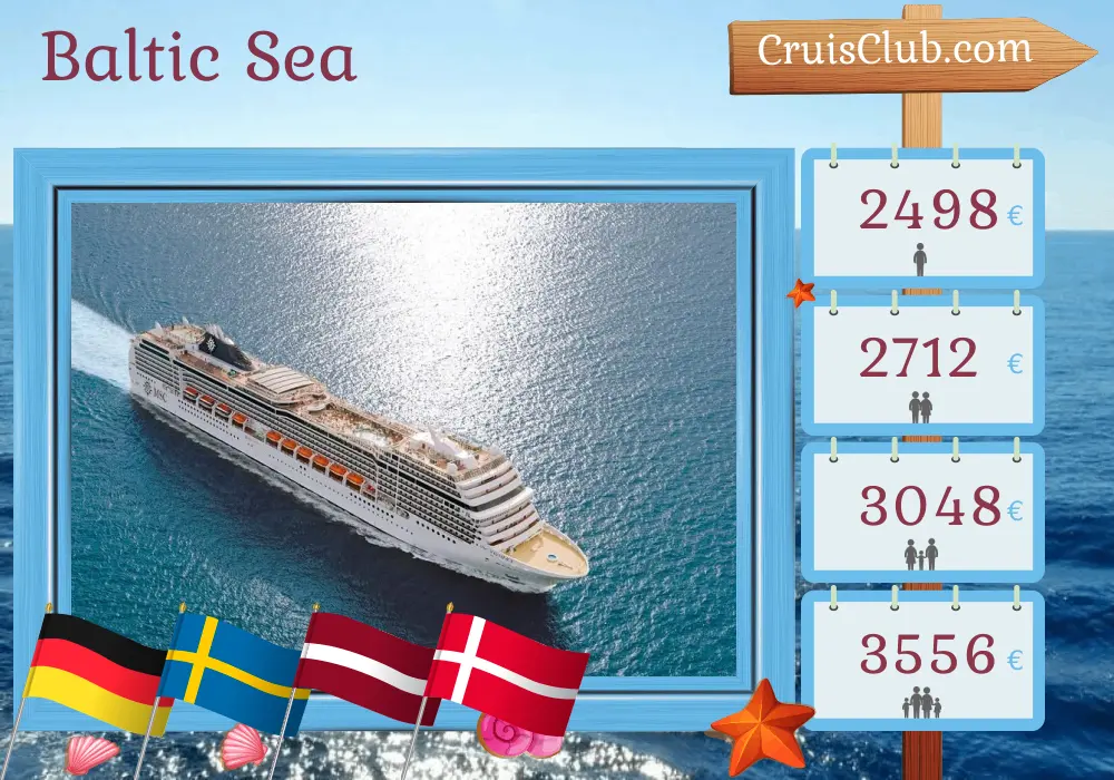 Baltic Sea Cruise on board MSC Magnifica with stops in Germany, Poland, Sweden, Latvia, and Denmark for 8 days