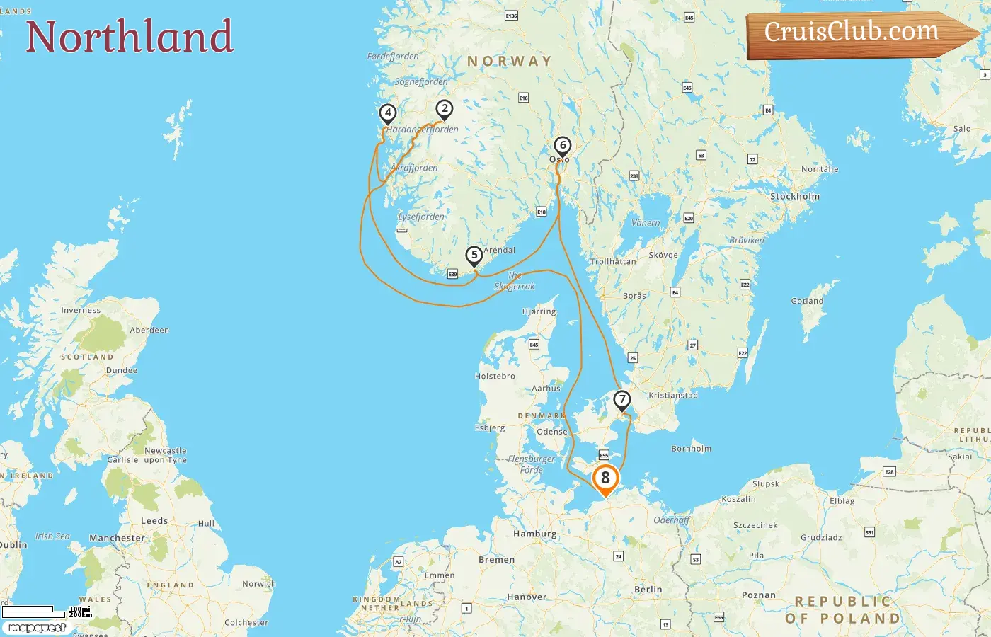 Northland Cruise on MSC Magnifica with stops in Germany, Norway, and Denmark for 8 days