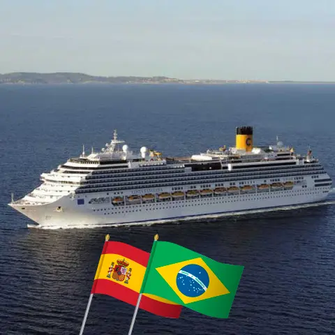 Cruise in the Transatlantic from Lisbon to Saints aboard Costa Favolosa ship with visits to Spain and Brazil for 17 days