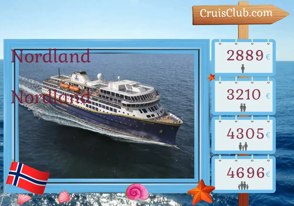 Cruzeiro no Norte das Montanhas a bordo do navio Havila Castor com visitas à Noruega por 12 dias