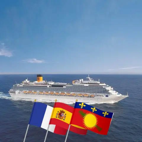 Cruise in the Transatlantic from Marseille to Saint Dominic aboard Costa Fascinosa ship with visits to France, Spain, and Guadeloupe for 18 days
