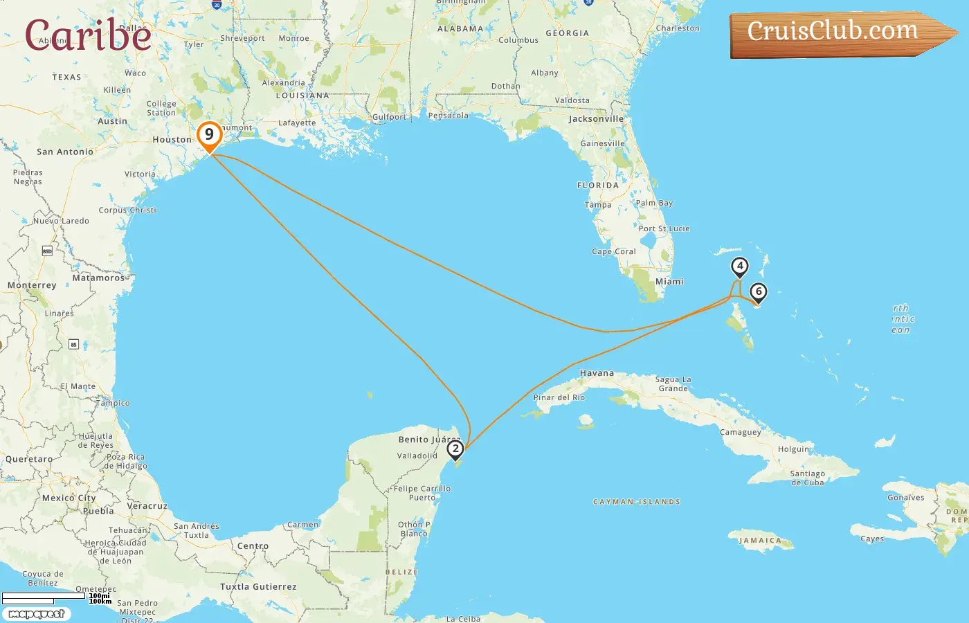 Crucero en el Caribe desde Galveston a bordo del barco Symphony of the Seas con visitas a Estados Unidos, México y Bahamas por 9 días