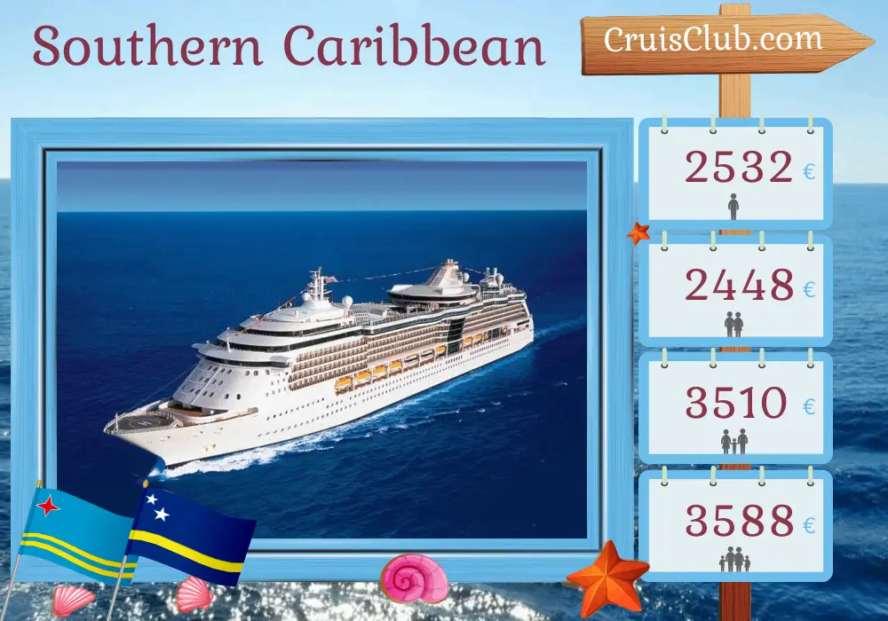 Cruise in the Southern Caribbean from Cartagena aboard Serenade of the Seas ship with visits to Colombia, Aruba, Curaçao, and Panama for 8 days