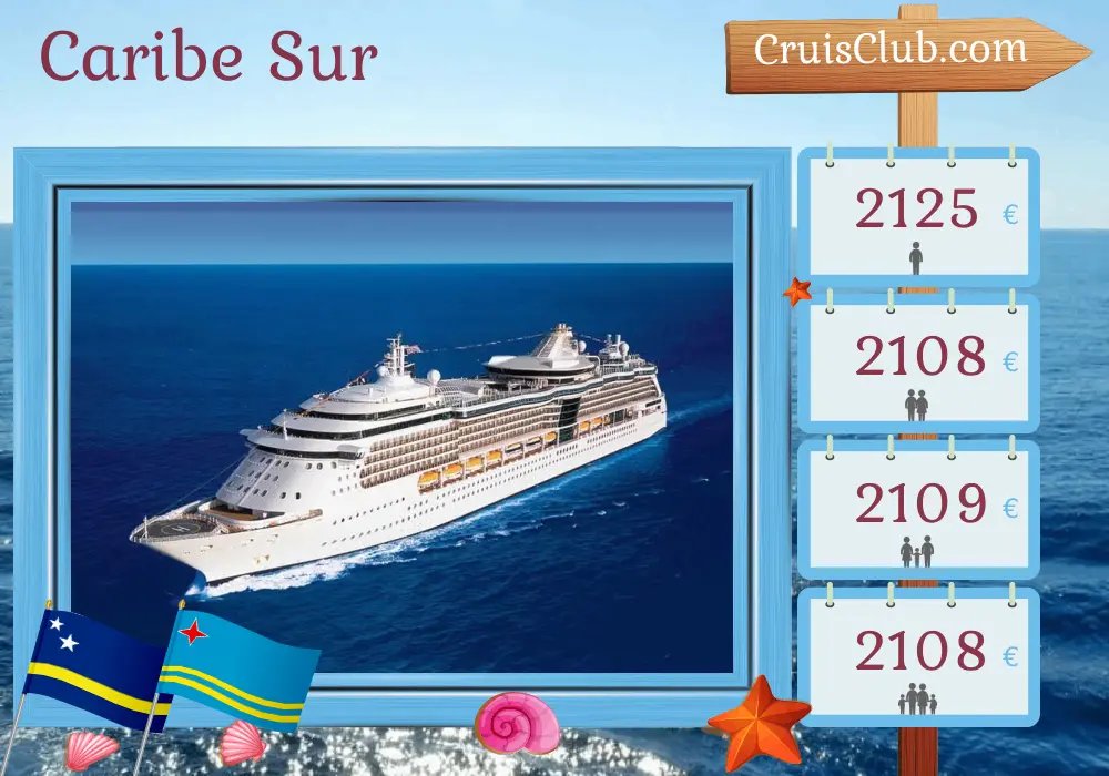 Crucero por el Caribe Sur desde Cartagena a bordo del barco Serenade of the Seas con visitas a Colombia, Curazao, Aruba y Panamá durante 8 días