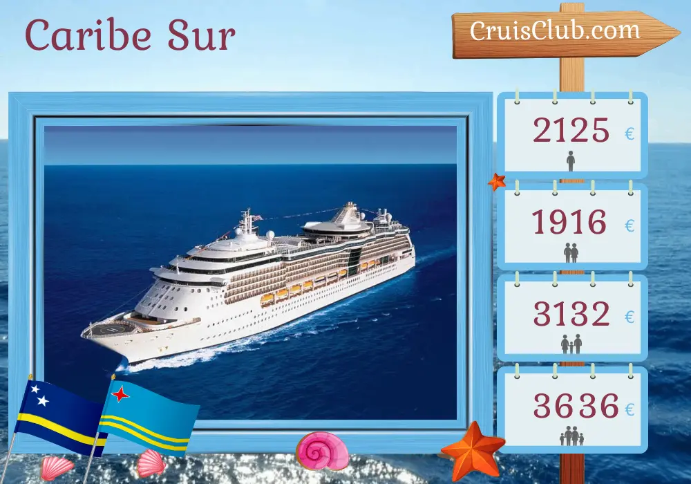 Crucero por el Caribe Sur desde Cartagena a bordo del barco Serenade of the Seas con visitas a Colombia, Curazao, Aruba y Panamá durante 8 días