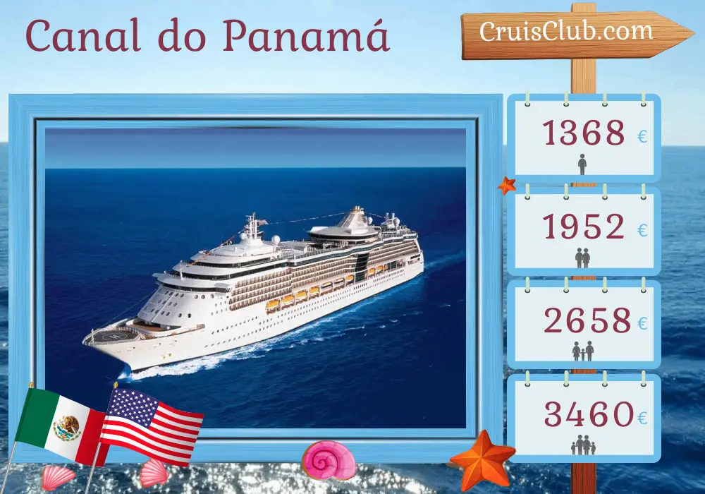 Cruzeiro no Canal do Panamá de Colônia para Los Angeles a bordo do navio Serenade of the Seas com visitas ao Panamá, Costa Rica, México e EUA por 11 dias