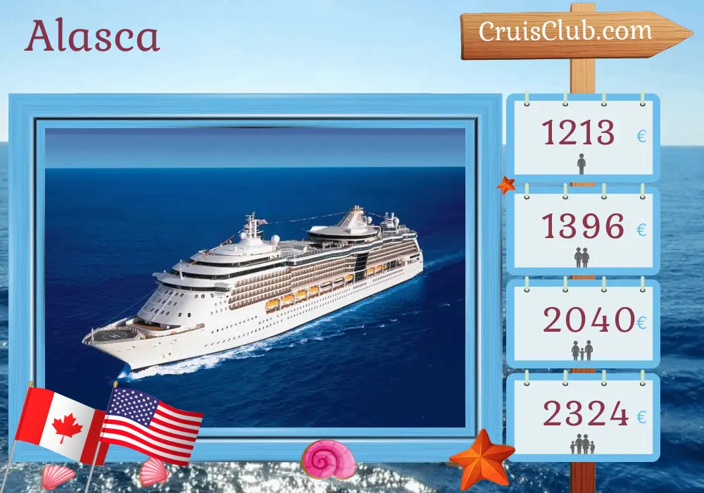 Cruzeiro no Alasca saindo de Vancouver a bordo do navio Serenade of the Seas com visitas ao Canadá e EUA por 8 dias