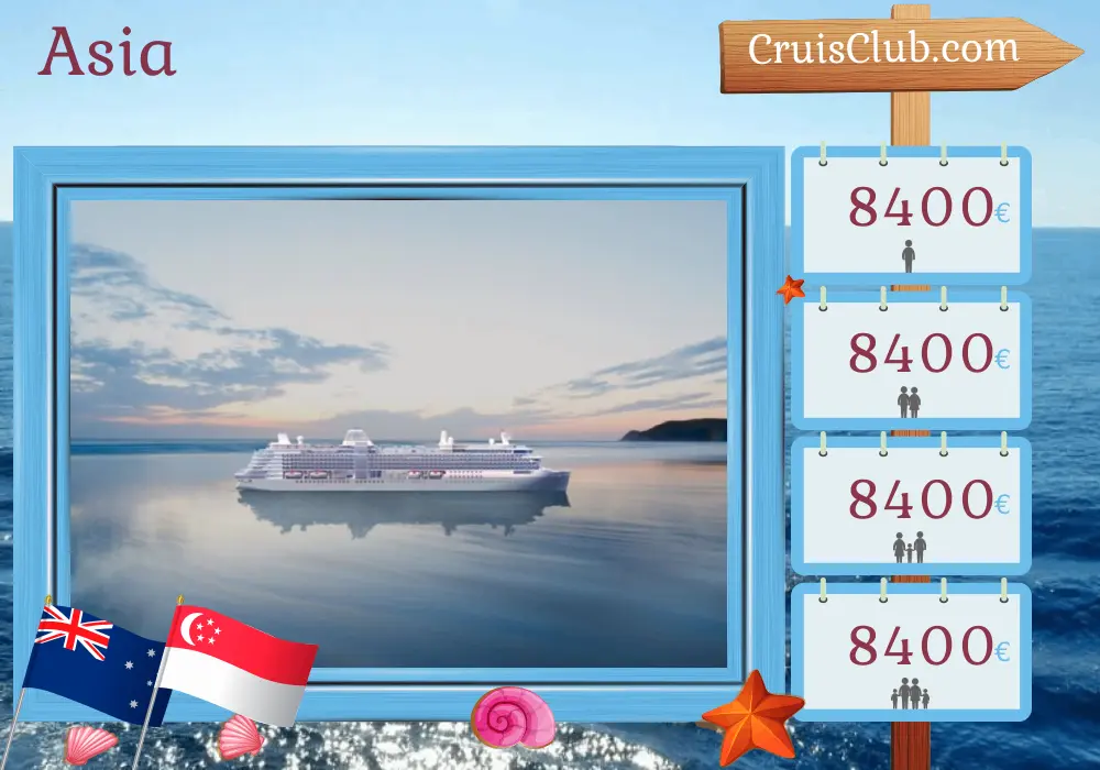 Crucero en Asia desde Darwin a Singapur a bordo del barco Silver Nova con visitas a Australia, Indonesia y Singapur por 9 días