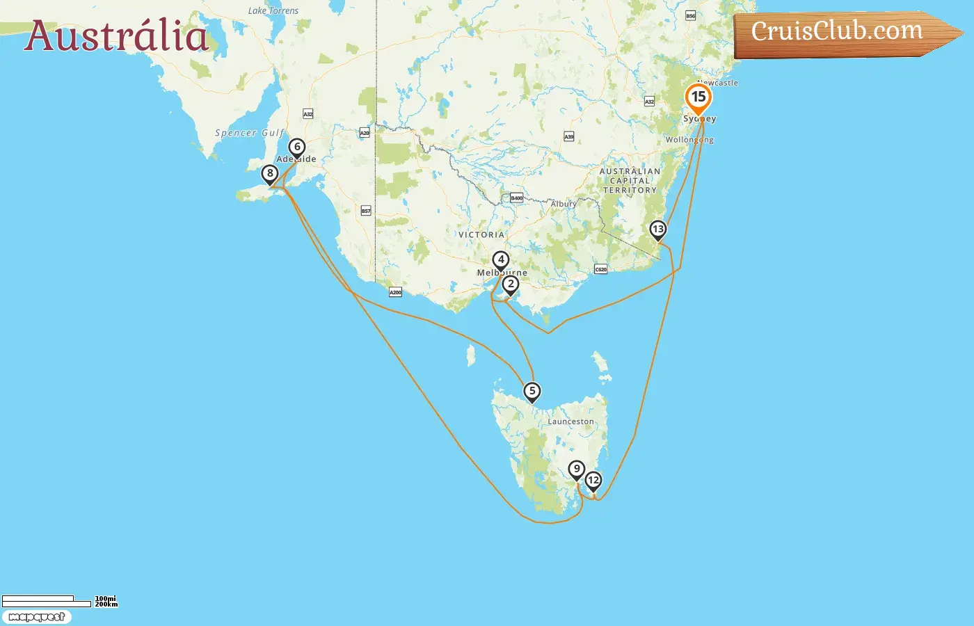 Cruzeiro na Austrália saindo de Sydney a bordo do navio Noordam com visitas à Austrália por 15 dias