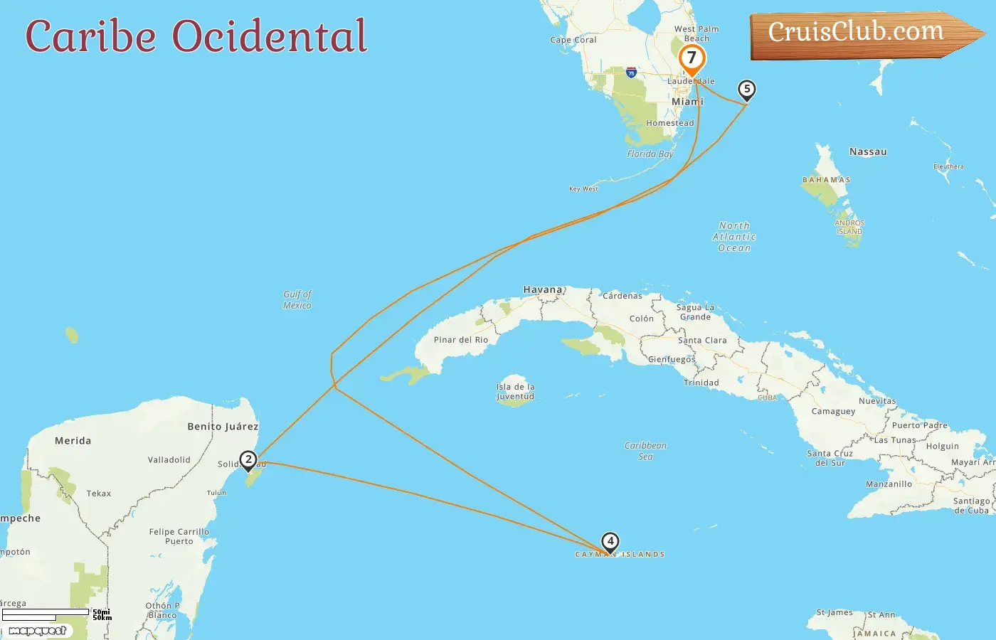 Cruzeiro no Caribe Ocidental de Fort Lauderdale a bordo do navio Celebrity Silhouette com visitas aos EUA, México, Ilhas Cayman e Bahamas por 7 dias