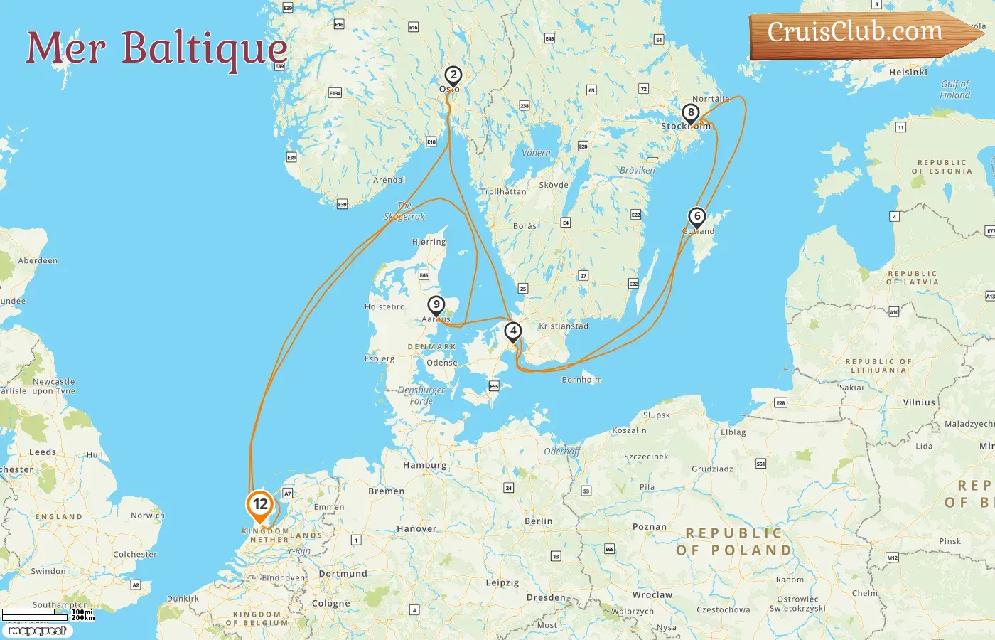 Croisière en mer Baltique à partir d`Amsterdam à bord du navire Celebrity Eclipse avec des visites aux Pays-Bas, en Norvège, au Danemark et en Suède pendant 12 jours