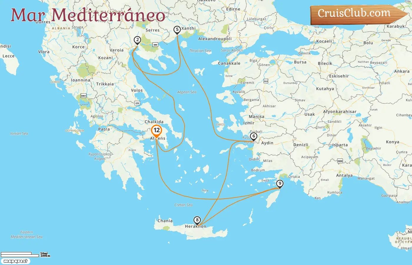 Crucero en el Mediterráneo desde El Pireo a bordo del barco Celebrity Infinity con visitas a Grecia y Turquía durante 12 días