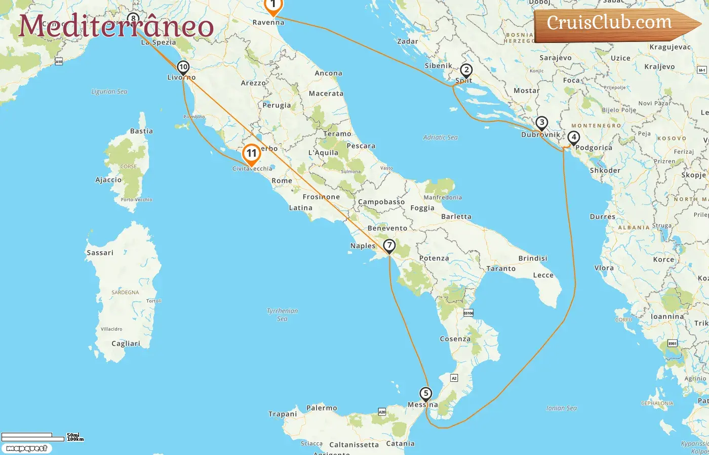 Cruzeiro no Mediterrâneo de Ravenna a Civitavecchia a bordo do navio Celebrity Constellation com visitas à Itália, Croácia e Montenegro por 11 dias