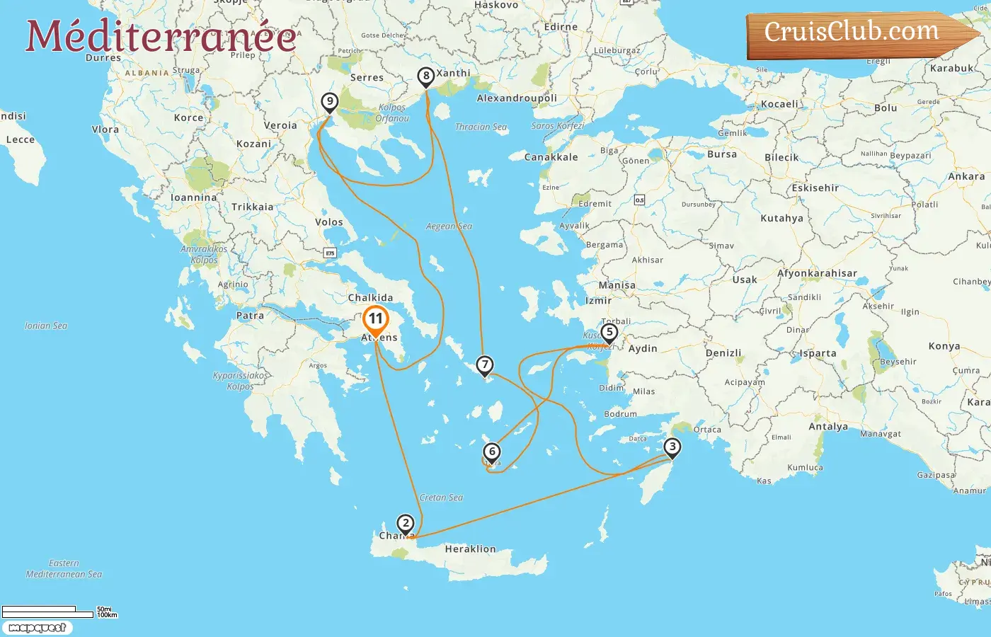Croisière en Méditerranée depuis Le Pirée à bord du navire Celebrity Infinity avec des escales en Grèce et en Turquie pendant 11 jours