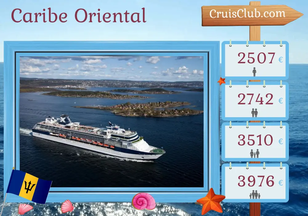 Cruzeiro no Caribe Oriental de São João a bordo do navio Celebrity Constellation com visitas a Porto Rico e Barbados por 8 dias
