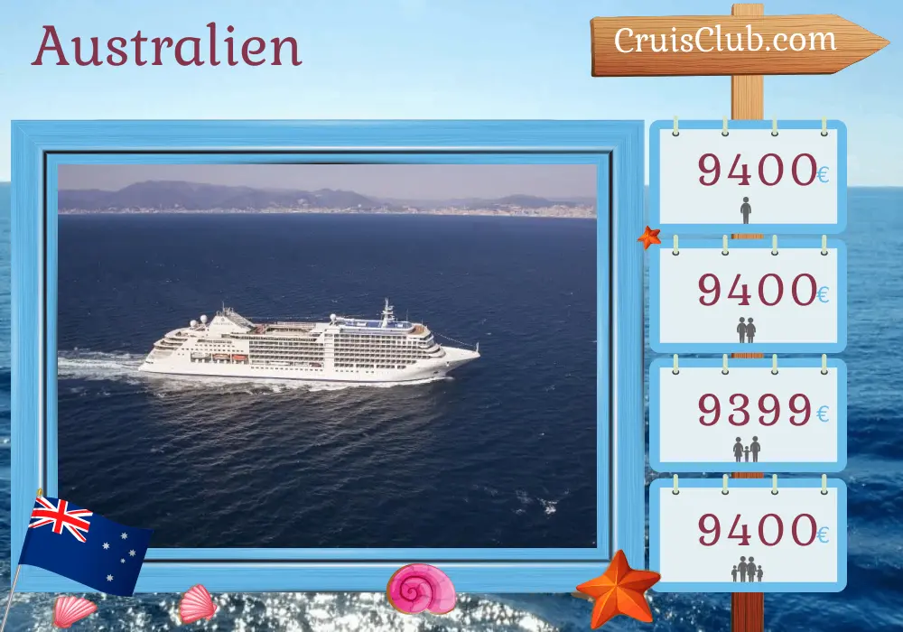 Kreuzfahrt in Australien von Fremantle/Perth nach Melbourne an Bord des Schiffes Silver Moon mit Besuchen in Australien für 11 Tage
