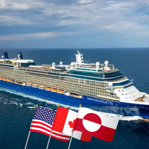 Cruise in the Transatlantic from Cape Liberty / New York to Reykjavik aboard Celebrity Silhouette ship with visits to USA, Canada, and Greenland for 14 days
