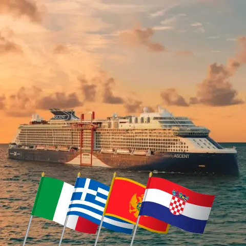 Croisière en Méditerranée au départ de Civitavecchia à bord du navire Celebrity Ascent avec des visites en Italie, en Grèce, au Monténégro et en Croatie pendant 11 jours
