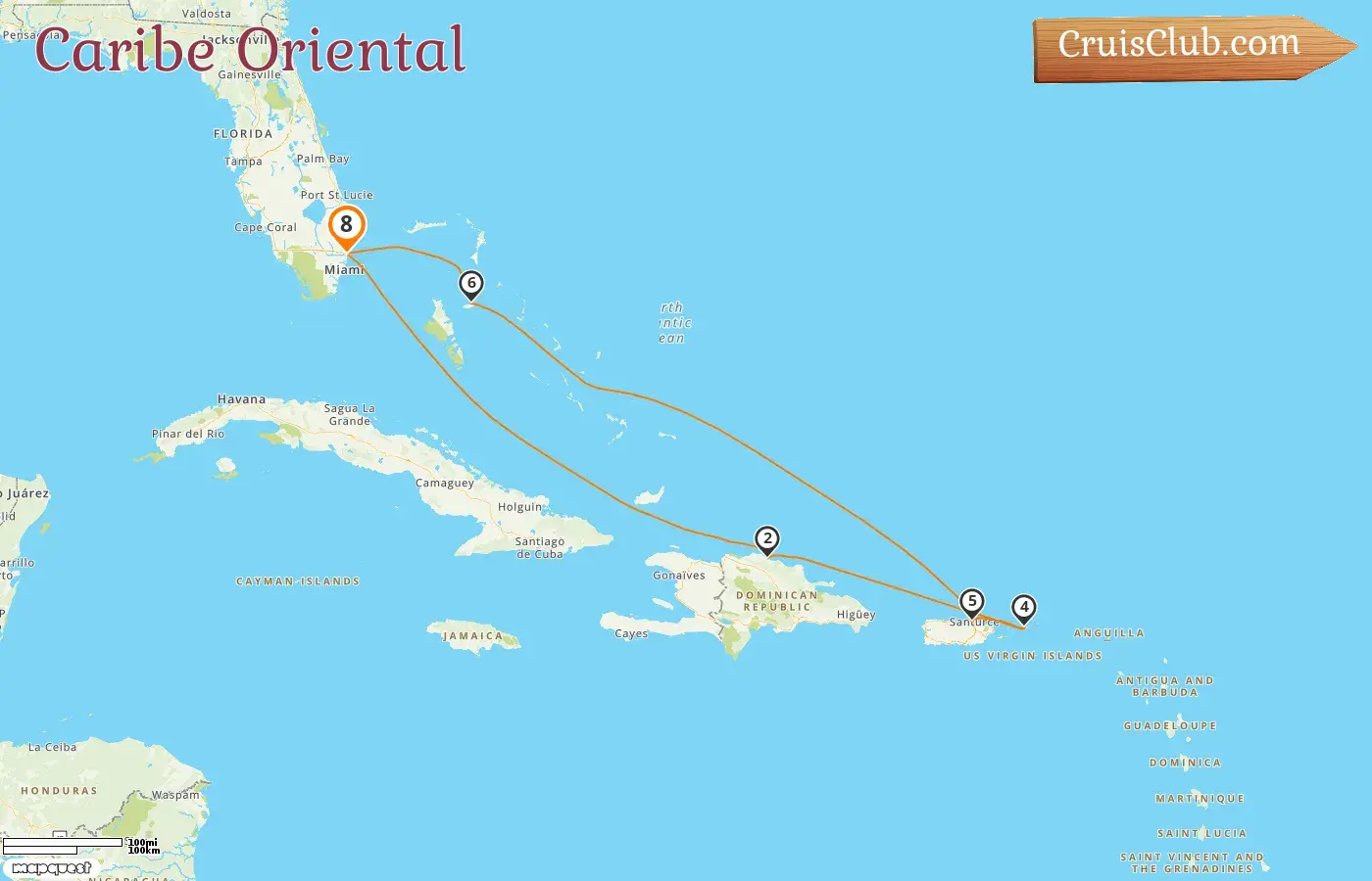 Crucero por el Caribe Oriental desde Fort Lauderdale a bordo del barco Celebrity Beyond con visitas a Estados Unidos, República Dominicana, Puerto Rico y Bahamas por 8 días