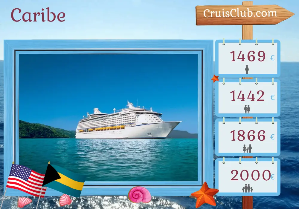 Cruzeiro no Caribe a partir de Fort Lauderdale a bordo do navio Adventure of the Seas com paradas nos EUA, Bahamas e Haiti por 7 dias