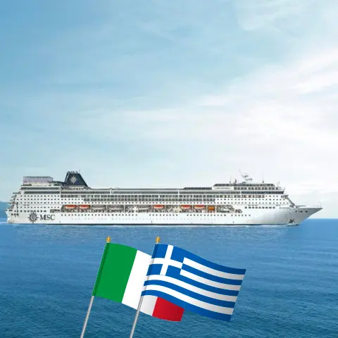 Cruise in the Mediterranean from Bari to Piraeus aboard MSC Sinfonia ship with visits to Italy and Greece for 4 days