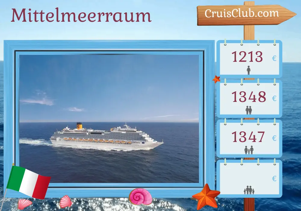 Mittelmeerkreuzfahrt ab Palermo an Bord des Costa Fascinosa-Schiffs mit Besuchen in Italien und Tunesien für 5 Tage