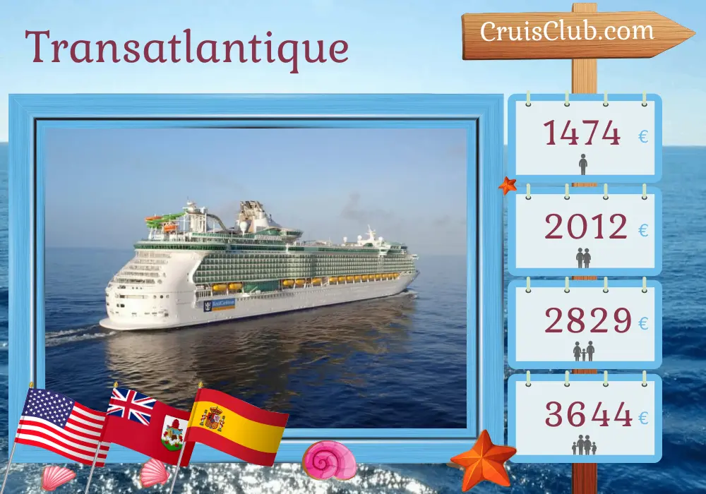 Croisière transatlantique de Fort Lauderdale à Southampton à bord du Liberty of the Seas avec des escales aux États-Unis, à Bermudes et en Espagne pendant 17 jours