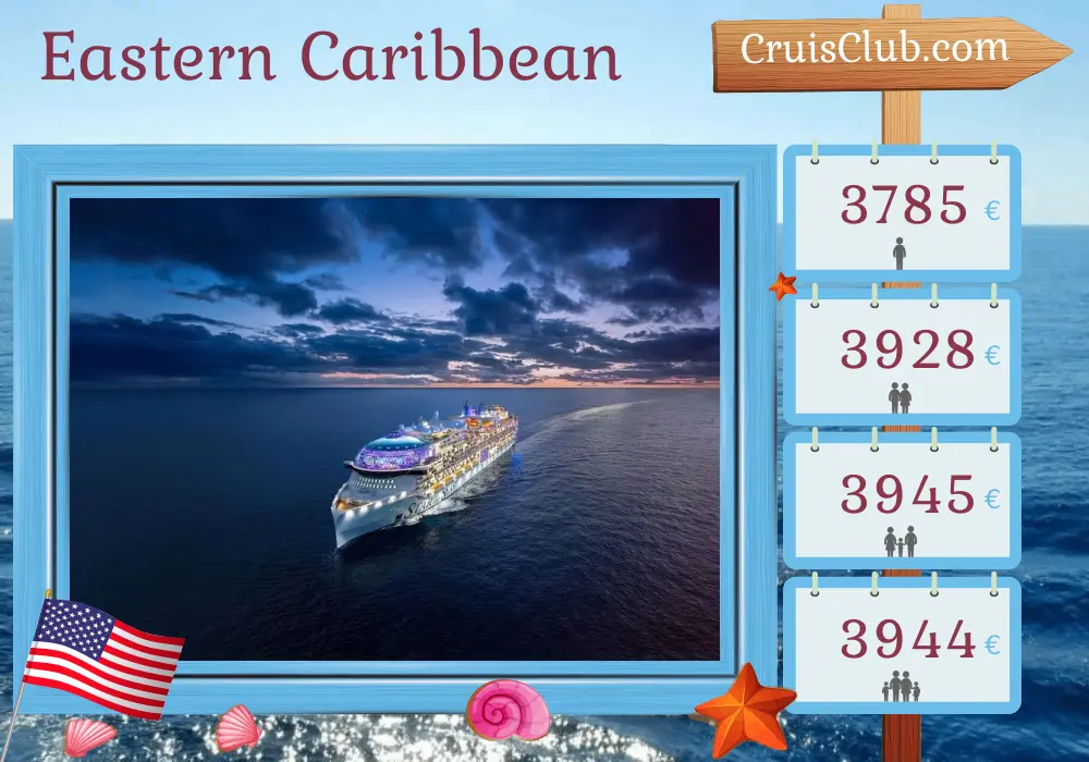 Cruise in the Eastern Caribbean from Port Canaveral / Orlando aboard Star of the Seas ship with visits to USA, Puerto Rico, and Haiti for 8 days