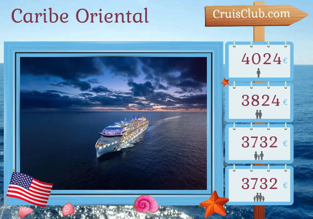 Crucero por el Caribe Oriental desde Port Canaveral / Orlando a bordo del barco Estrella de los Mares con visitas a EE.UU., Puerto Rico y Haití durante 8 días
