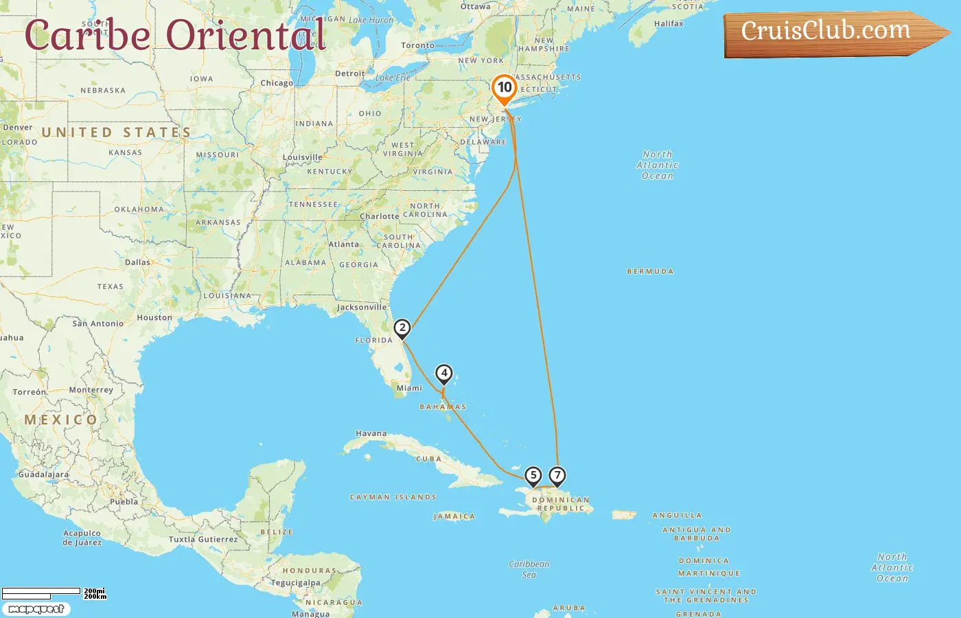 Cruzeiro no Caribe Oriental a partir de Cape Liberty / Nova Iorque a bordo do navio Oasis of the Seas com visitas aos EUA, Bahamas, Haiti e República Dominicana por 10 dias