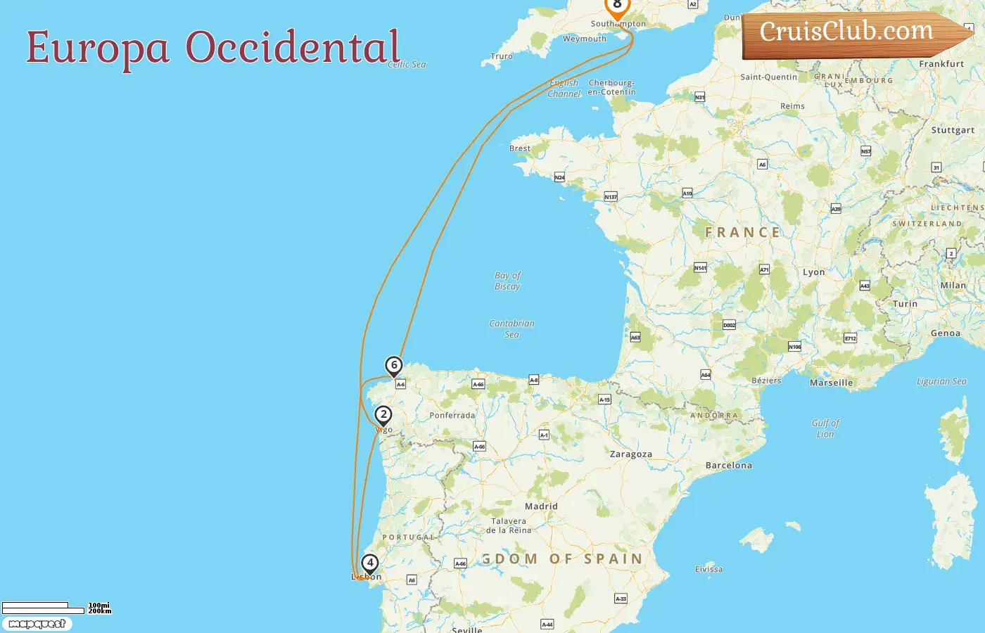 Crucero por Europa Occidental desde Southampton a bordo del barco Liberty of the Seas con visitas a España durante 8 días