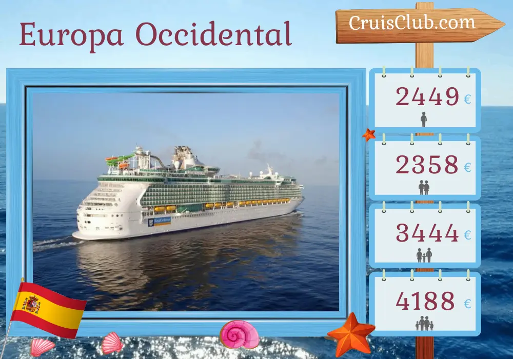 Crucero por Europa Occidental desde Southampton a bordo del barco Liberty of the Seas con visitas a España durante 8 días