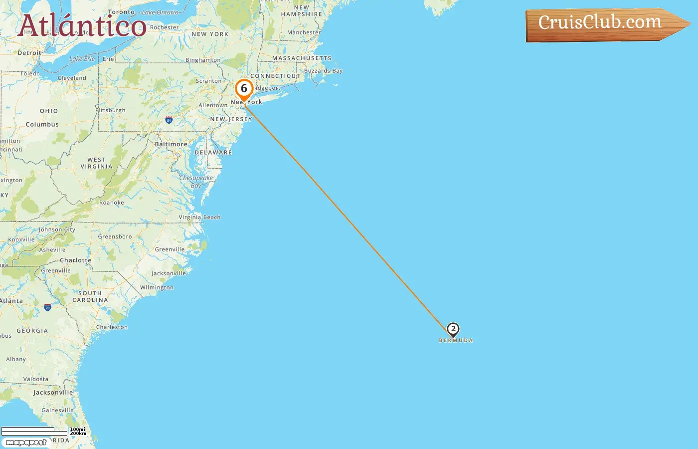 Crucero en el Atlántico desde Cape Liberty / Nueva York a bordo del barco Independence of the Seas con visitas a Estados Unidos y Bermuda por 6 días