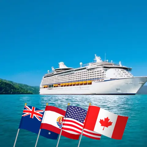 Cruise in the Hawaii from Brisbane to Seattle aboard Voyager of the Seas ship with visits to Australia, French Polynesia, USA, and Canada for 26 days