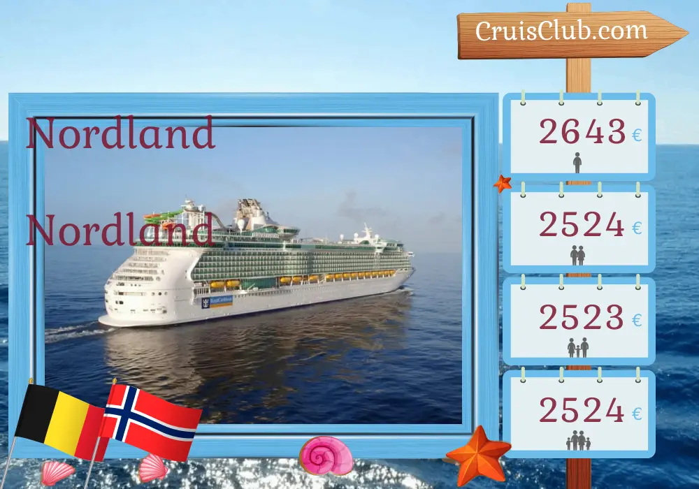 Cruzeiro no Norte a partir de Southampton a bordo do navio Liberty of the Seas com visitas à Bélgica e Noruega por 8 dias