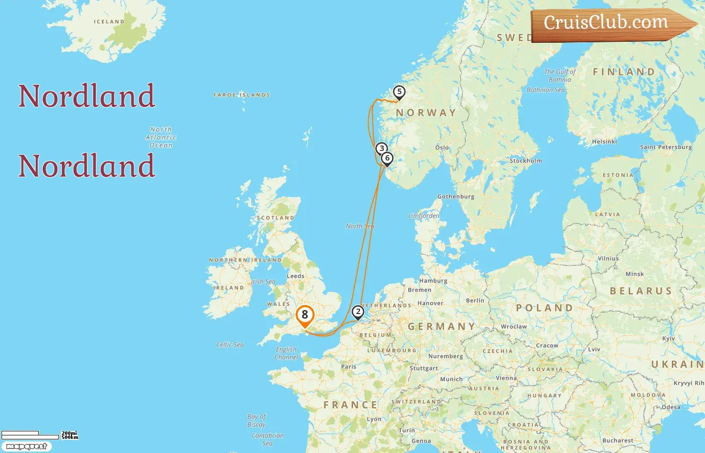 Cruzeiro no Norte a partir de Southampton a bordo do navio Liberty of the Seas com visitas à Bélgica e Noruega por 8 dias